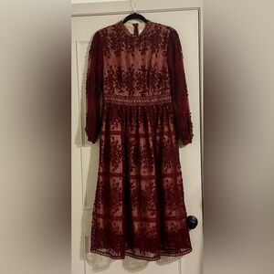 Ivy City Co Sicily Dress in Burgundy